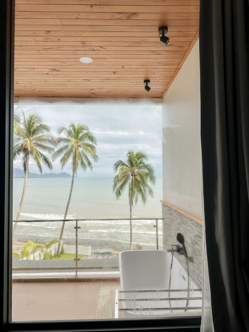 Sea view through the window